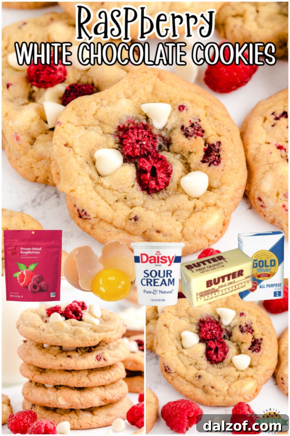 Raspberry White Chocolate Cookies are soft & buttery cookies packed with white chocolate chips and raspberries! These incredible white chocolate chip cookies have fantastic flavor, buttery crisp edges & bright raspberries throughout.