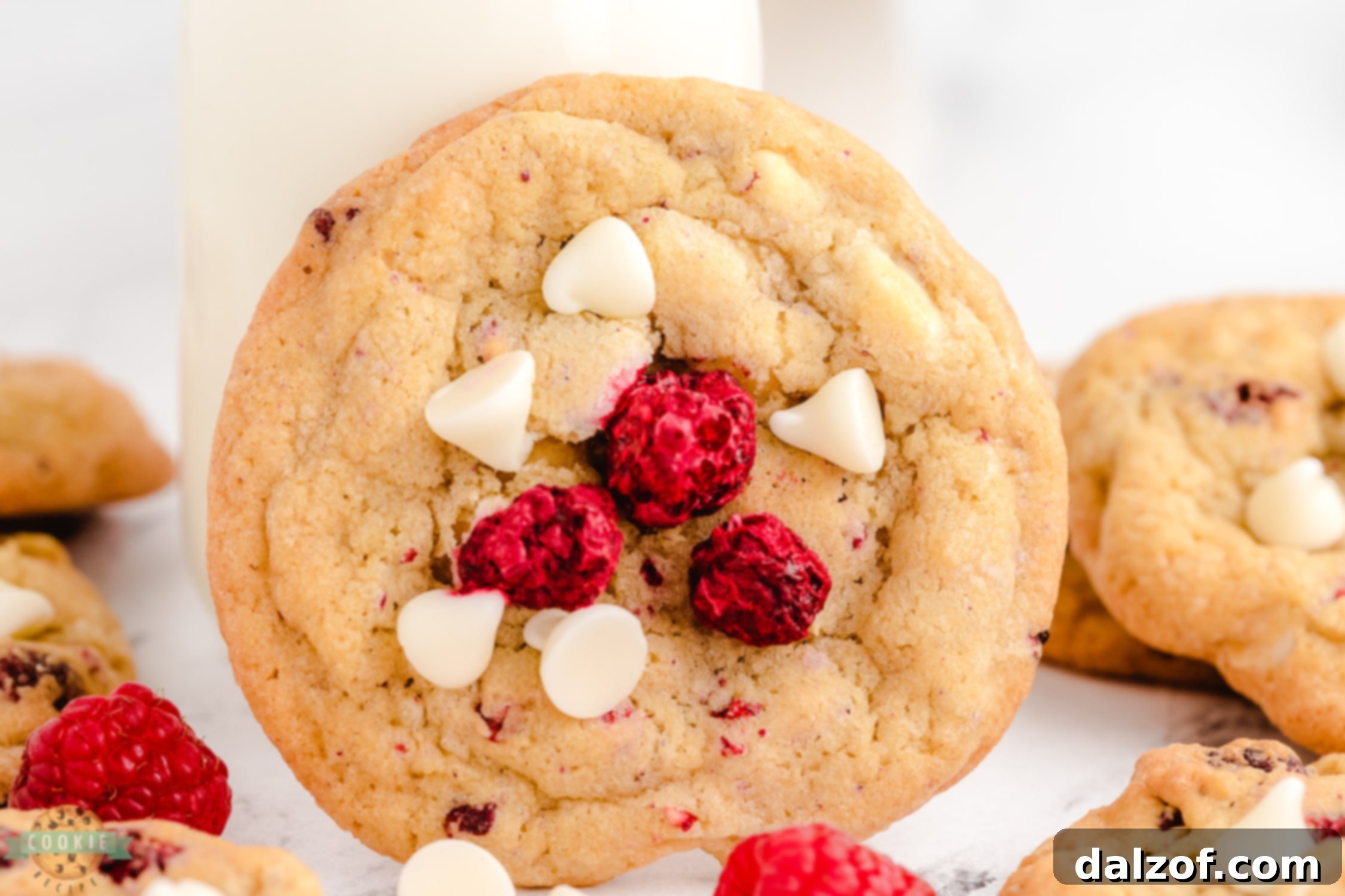 raspberry white chocolate chip cookies