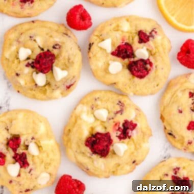 lemon raspberry cookies with white chocolate chips
