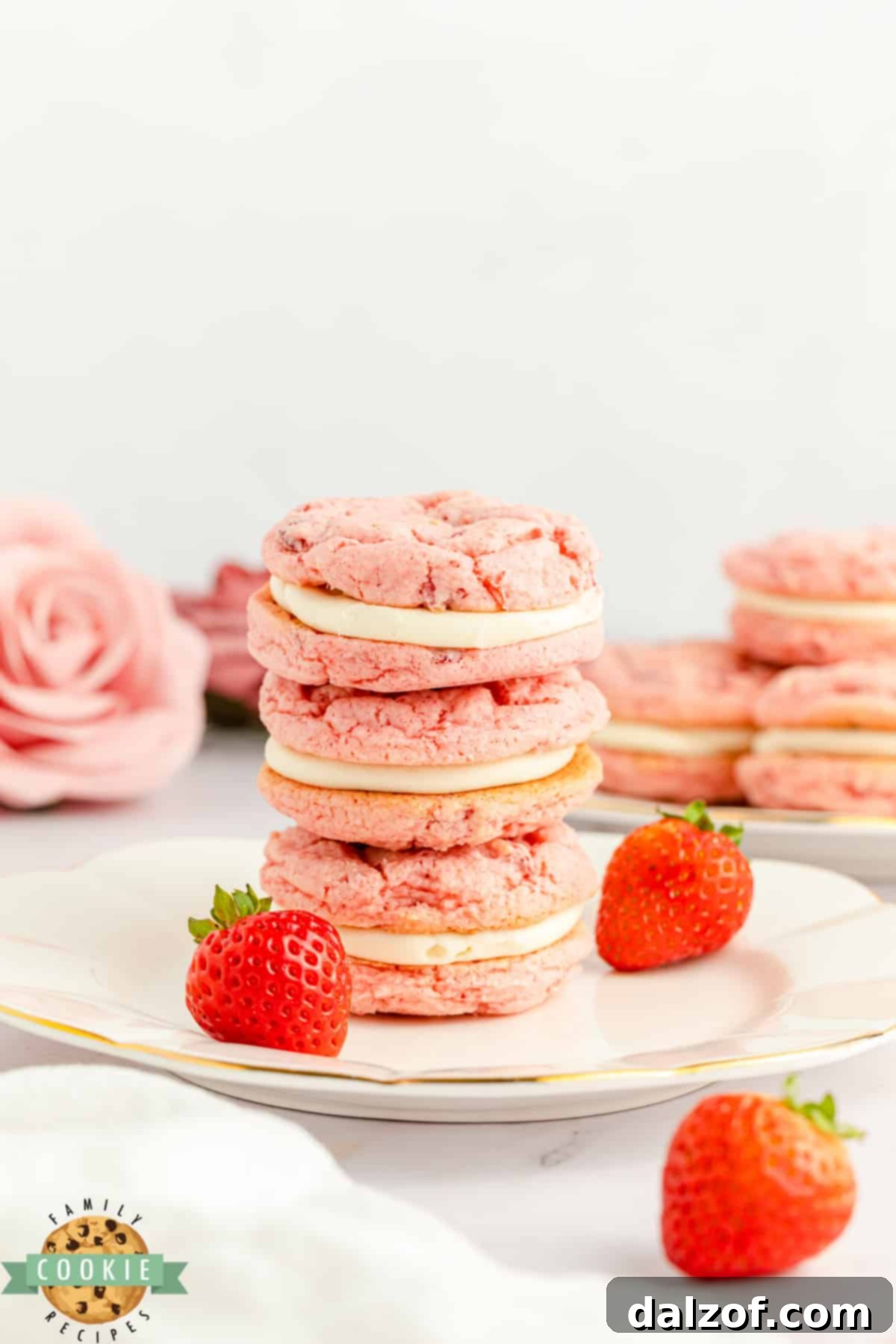 Cookie sandwiches made with cake mix and cream cheese filling