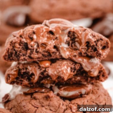 Stack of half a chocolate junior mint cookie