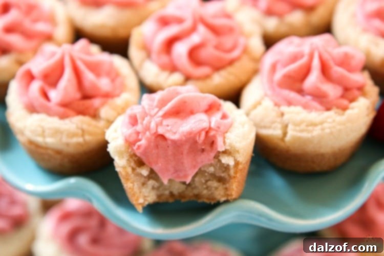 Tasty strawberry frosting cookies