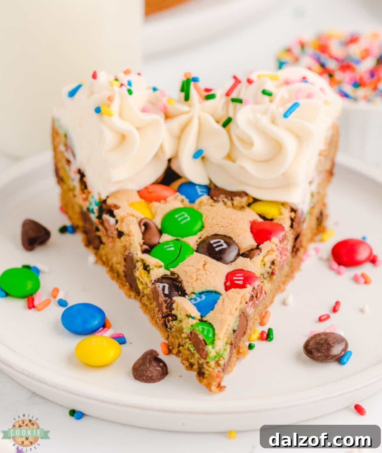 slice of birthday cookie cake