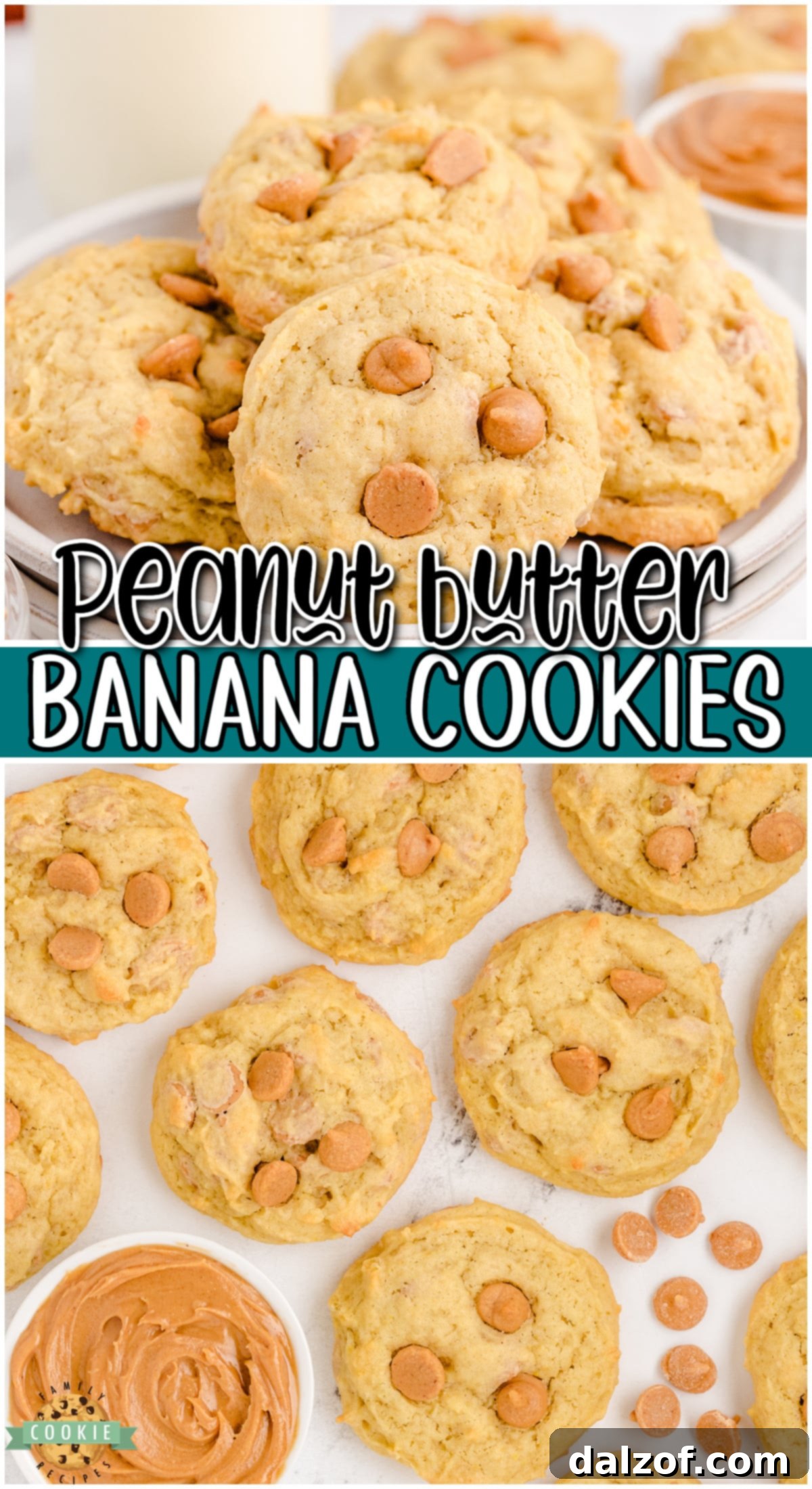 Peanut Butter Banana Cookies are a classic banana cookie recipe with a twist! Soft, chewy cookies from adding banana + pudding mix!