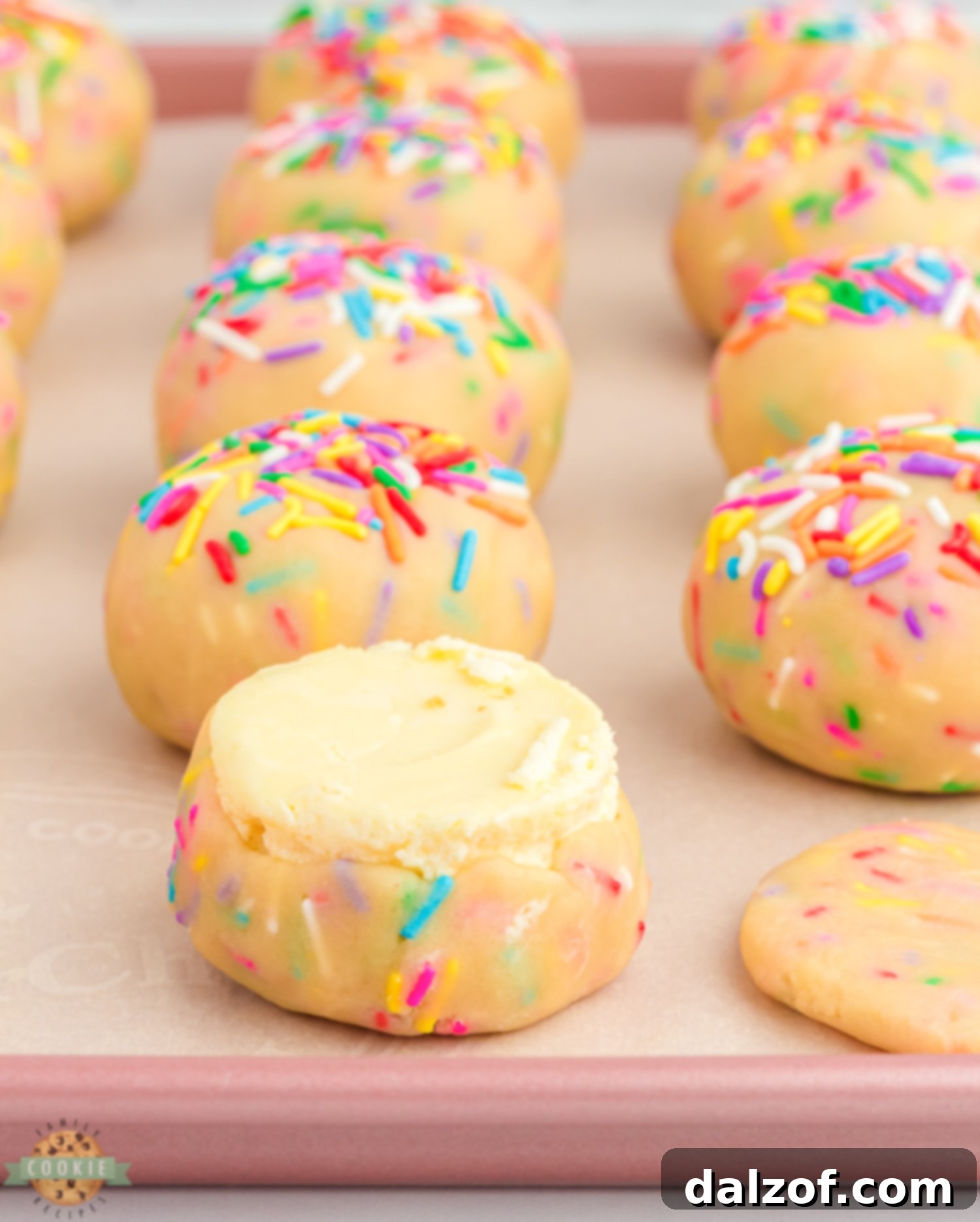 encasing rounds of cheesecake in cookies