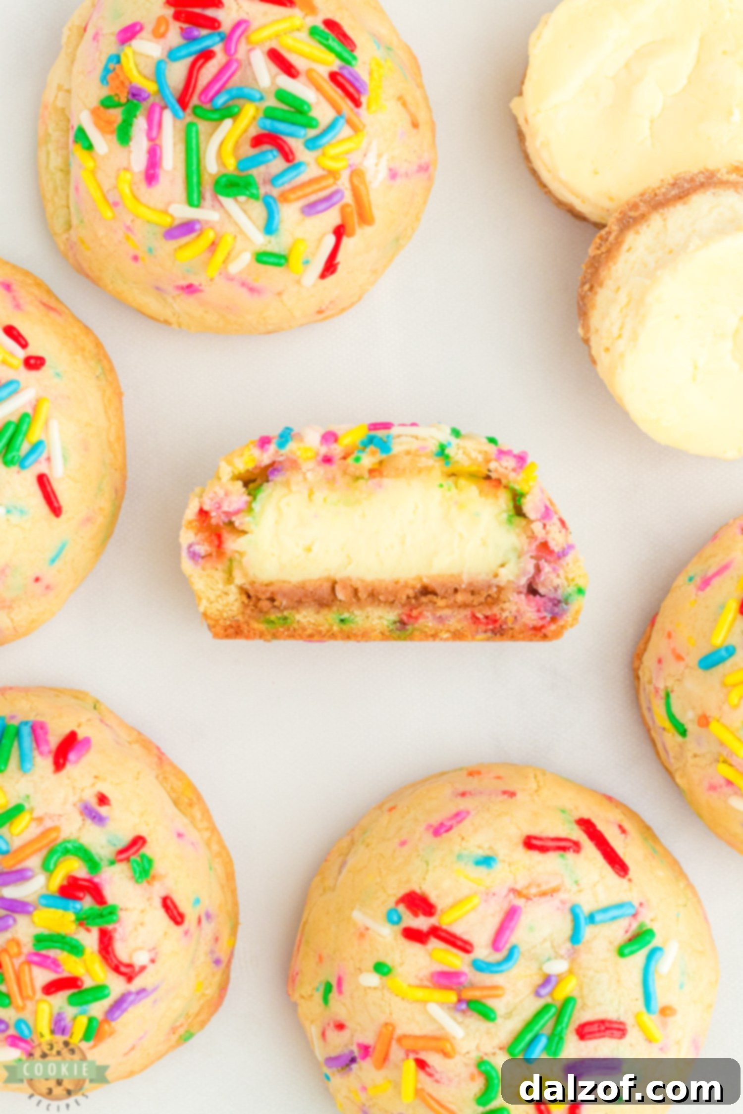 cheesecake stuffed birthday cookies