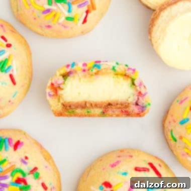 cheesecake stuffed birthday cookies