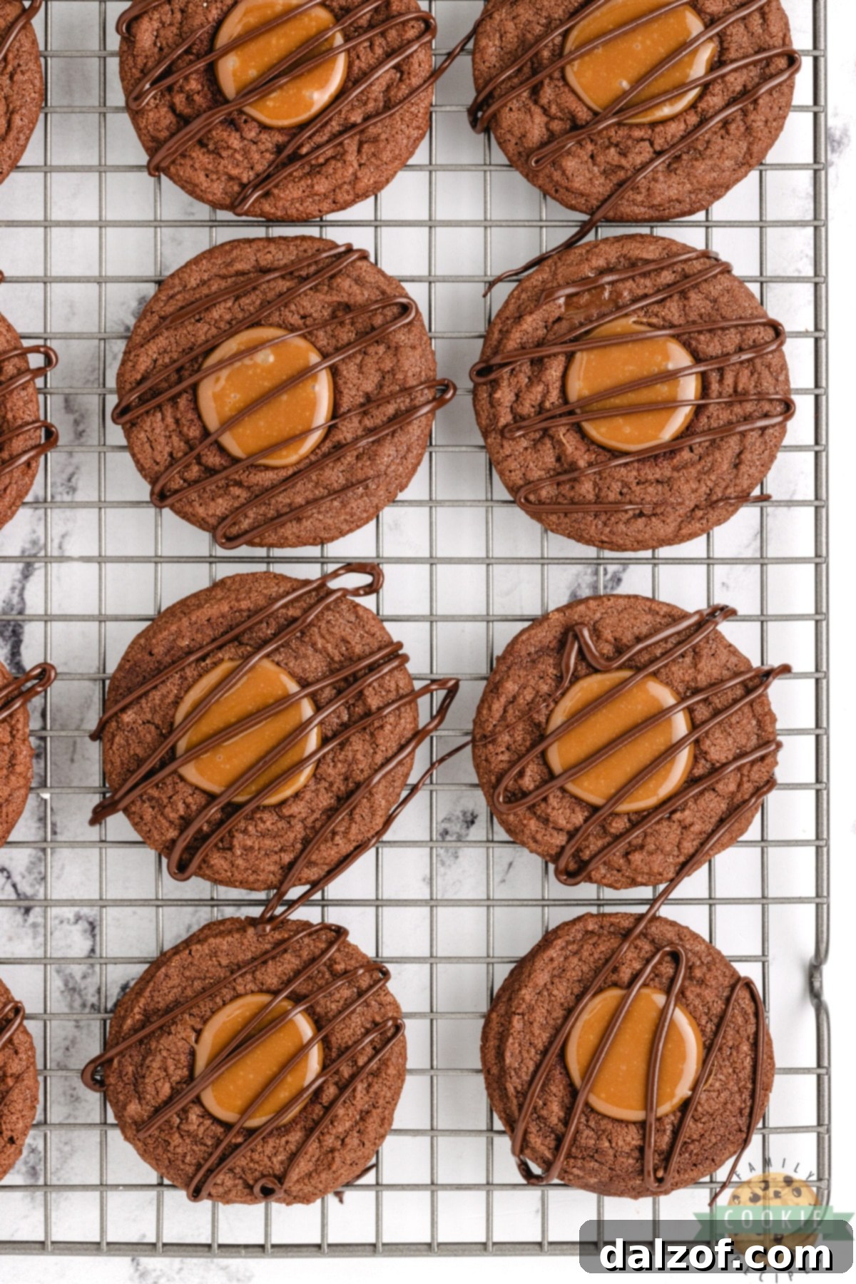 Caramel Brownie Thumbprint Cookies - perfect for sharing or savoring