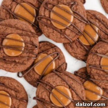 Delicious Caramel Brownie Thumbprint Cookies
