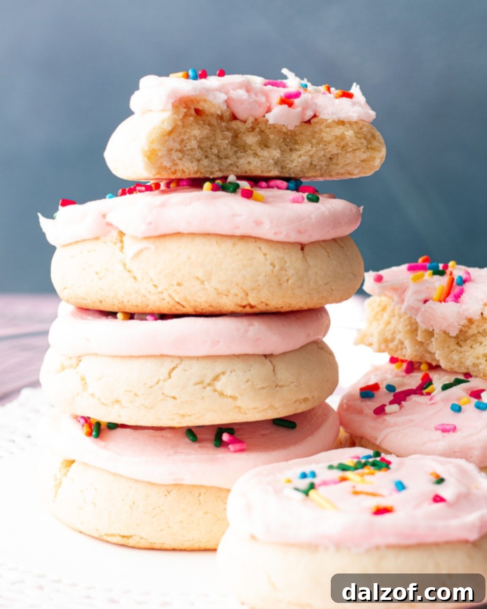Melt-in-your-mouth Frosted Cake Mix Sugar Cookies, like Lofthouse-style.