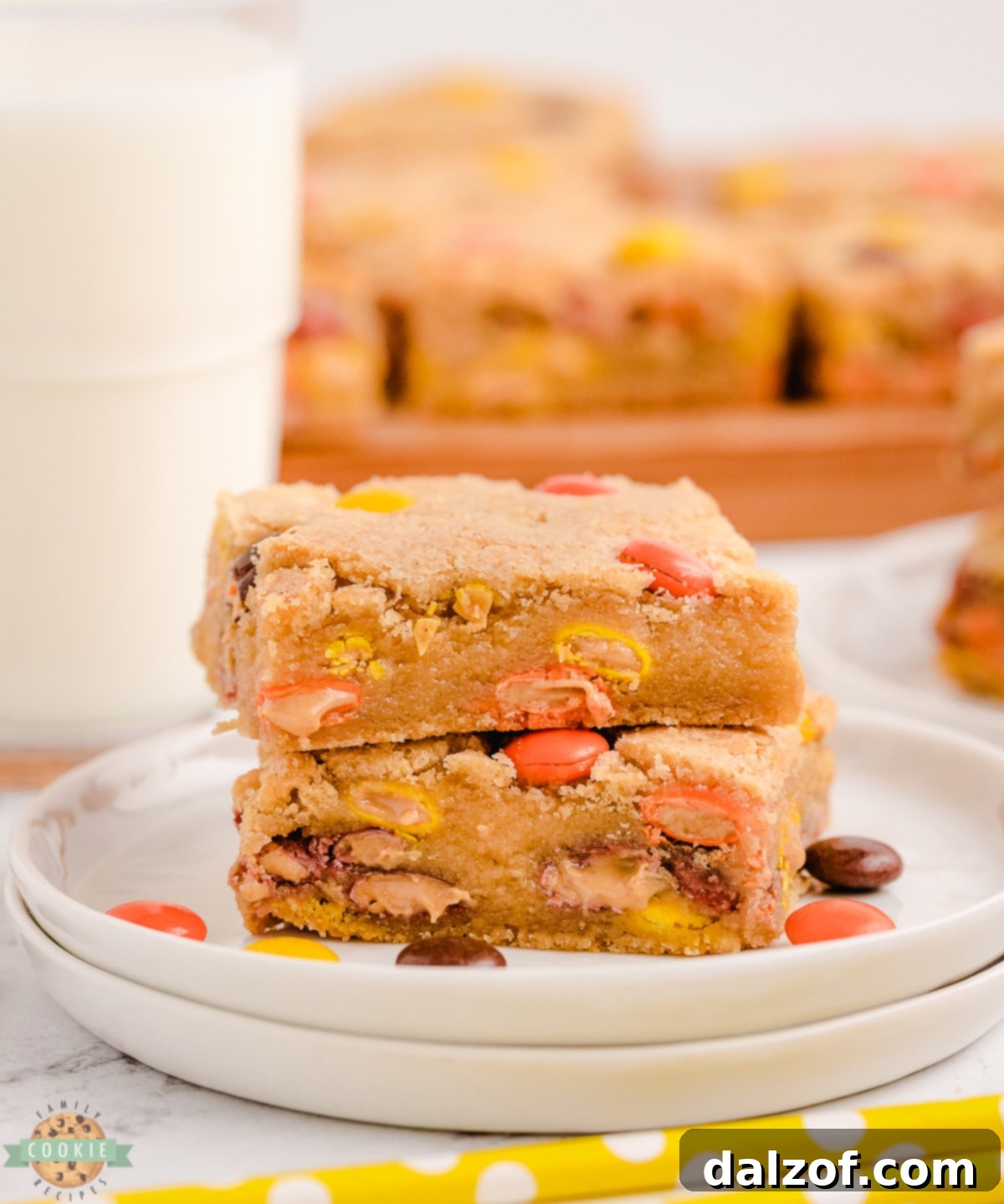 stack of reese's cookie bars