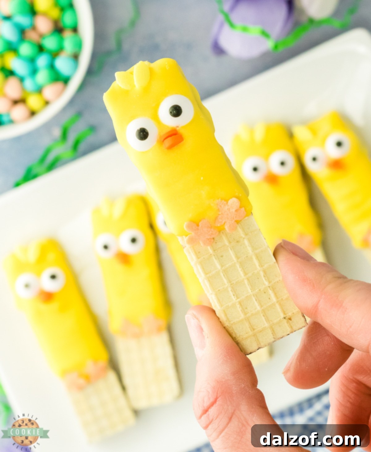 easy Easter chick cookies, a cute dessert for spring celebrations