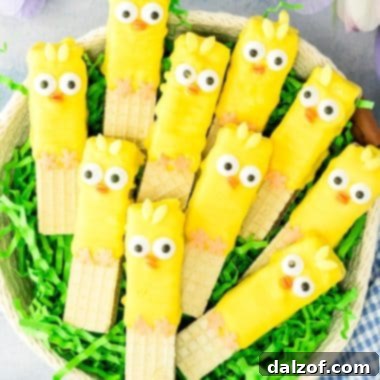 no bake Easter chick cookies recipe card image