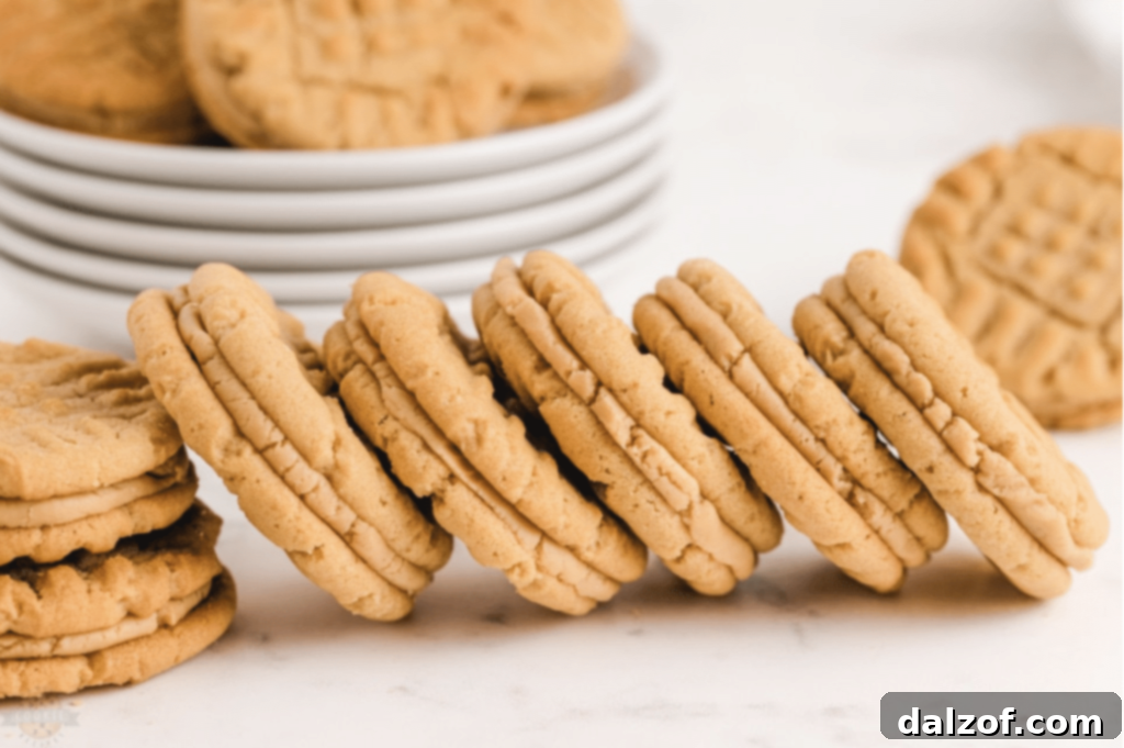 Irresistible Peanut Butter Cookies 18 Peanut Butter Sandwich Cookies with chewy peanut butter cookies and a creamy peanut butter filling, a dream for peanut butter lovers.