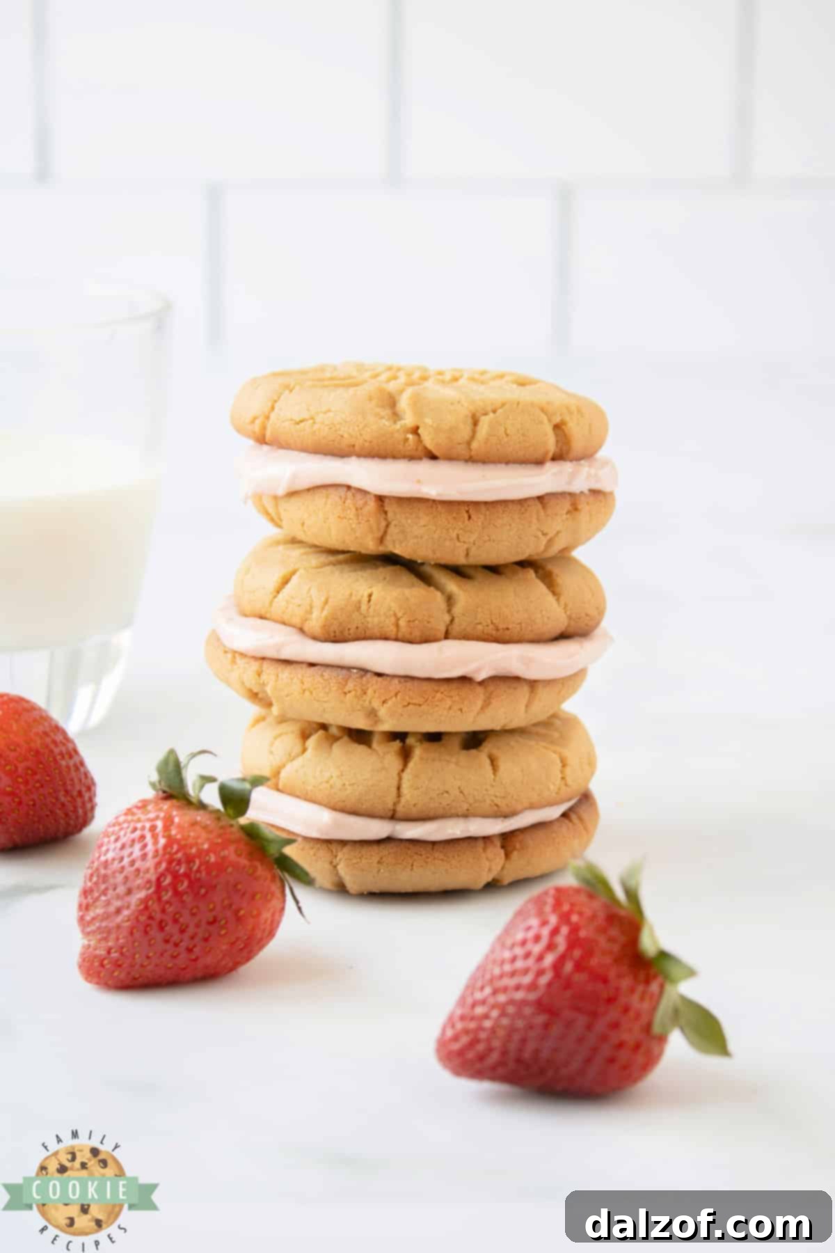 A selection of Peanut Butter and Jelly Sandwich Cookies showcasing their soft, chewy texture and delicious filling, perfect for a treat.