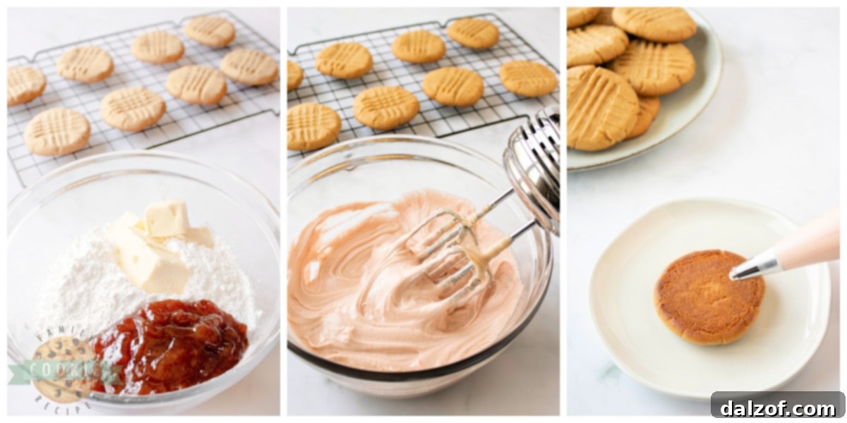 The process of making strawberry buttercream frosting, showcasing the smooth and creamy texture.