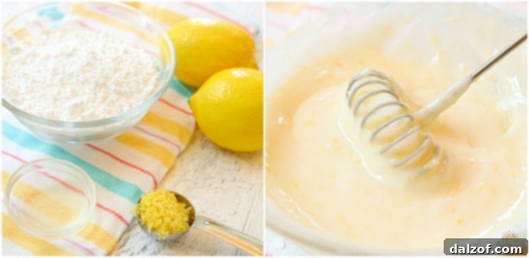 How to make icing for glazed lemon cookies in a bowl