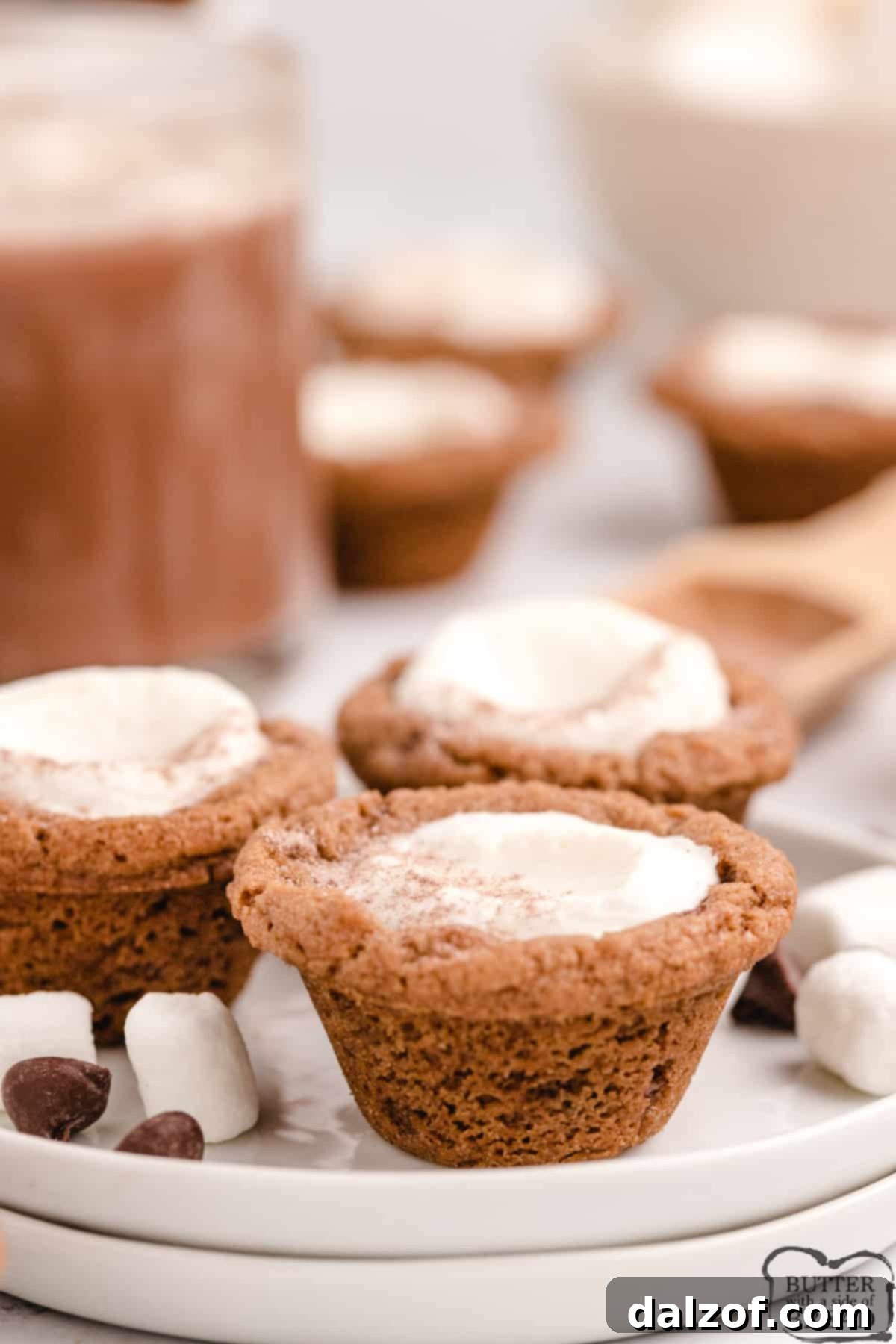 Hot Chocolate Marshmallow Cookie Cups