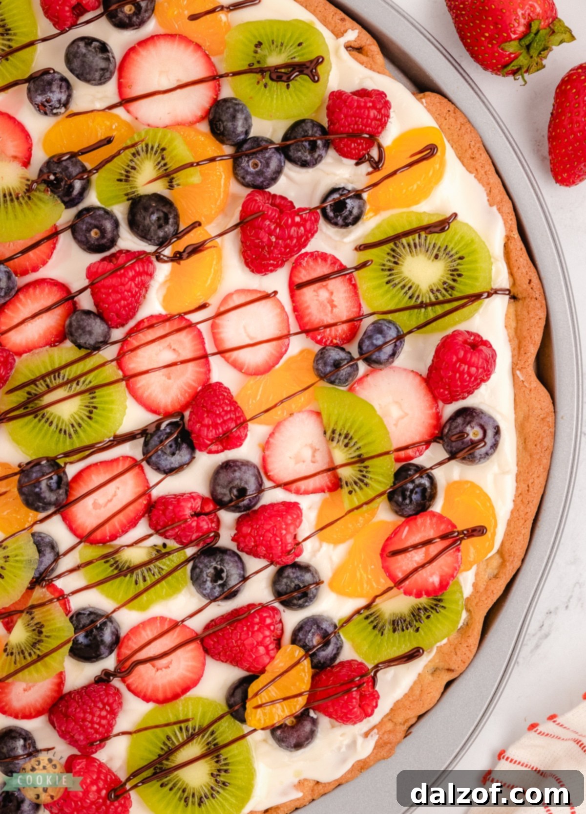 fruit topped cookie pizza