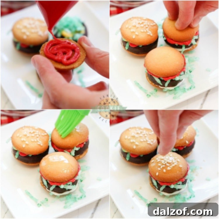 directions for making no bake hamburger cookies