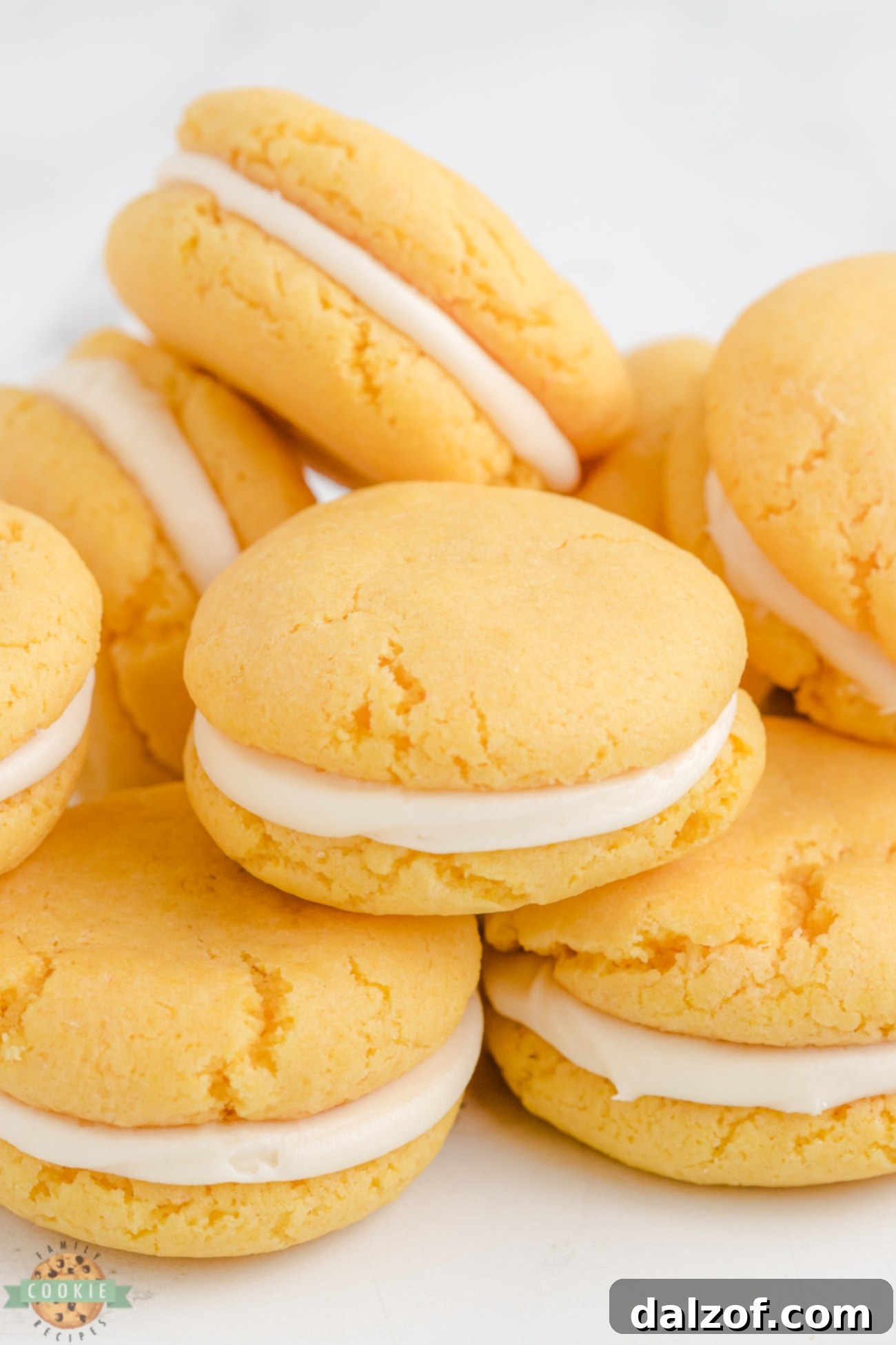 Delicious homemade golden Oreo cookies made with a cake mix, perfectly baked and ready to be assembled