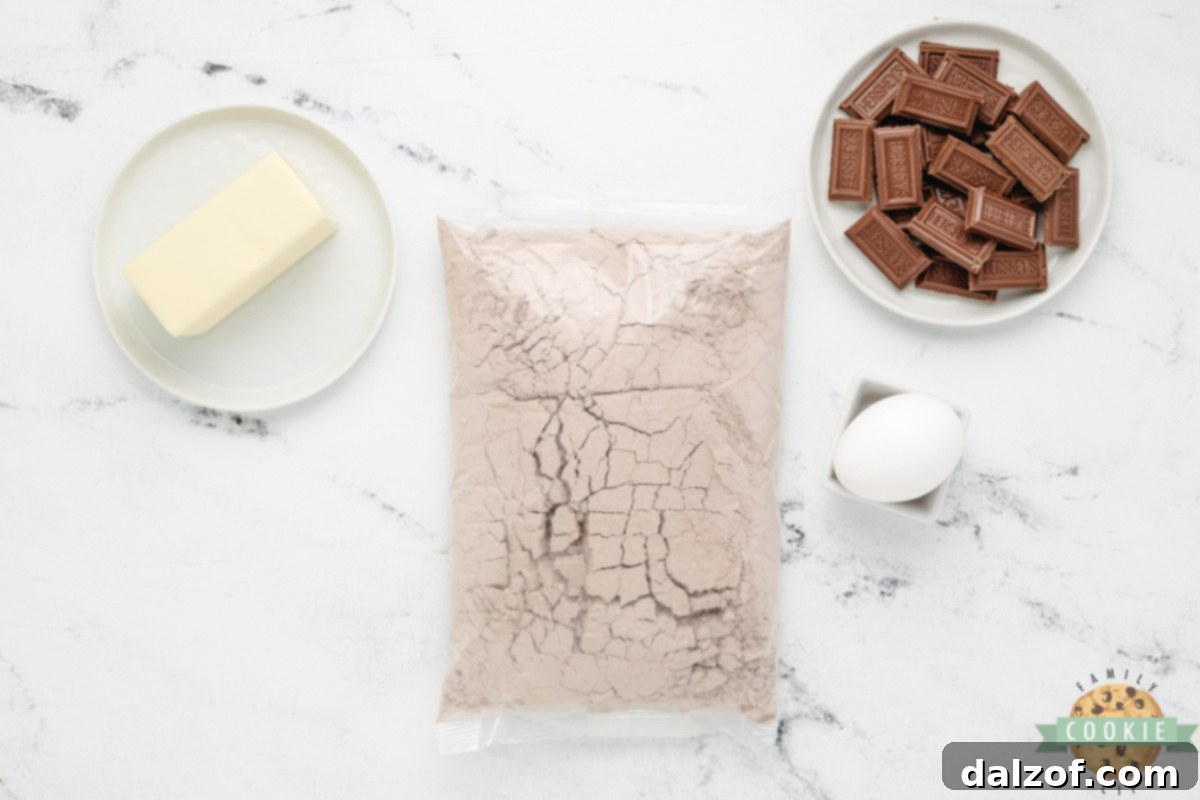 Ingredients in Easy Brownie Mix Cookies.