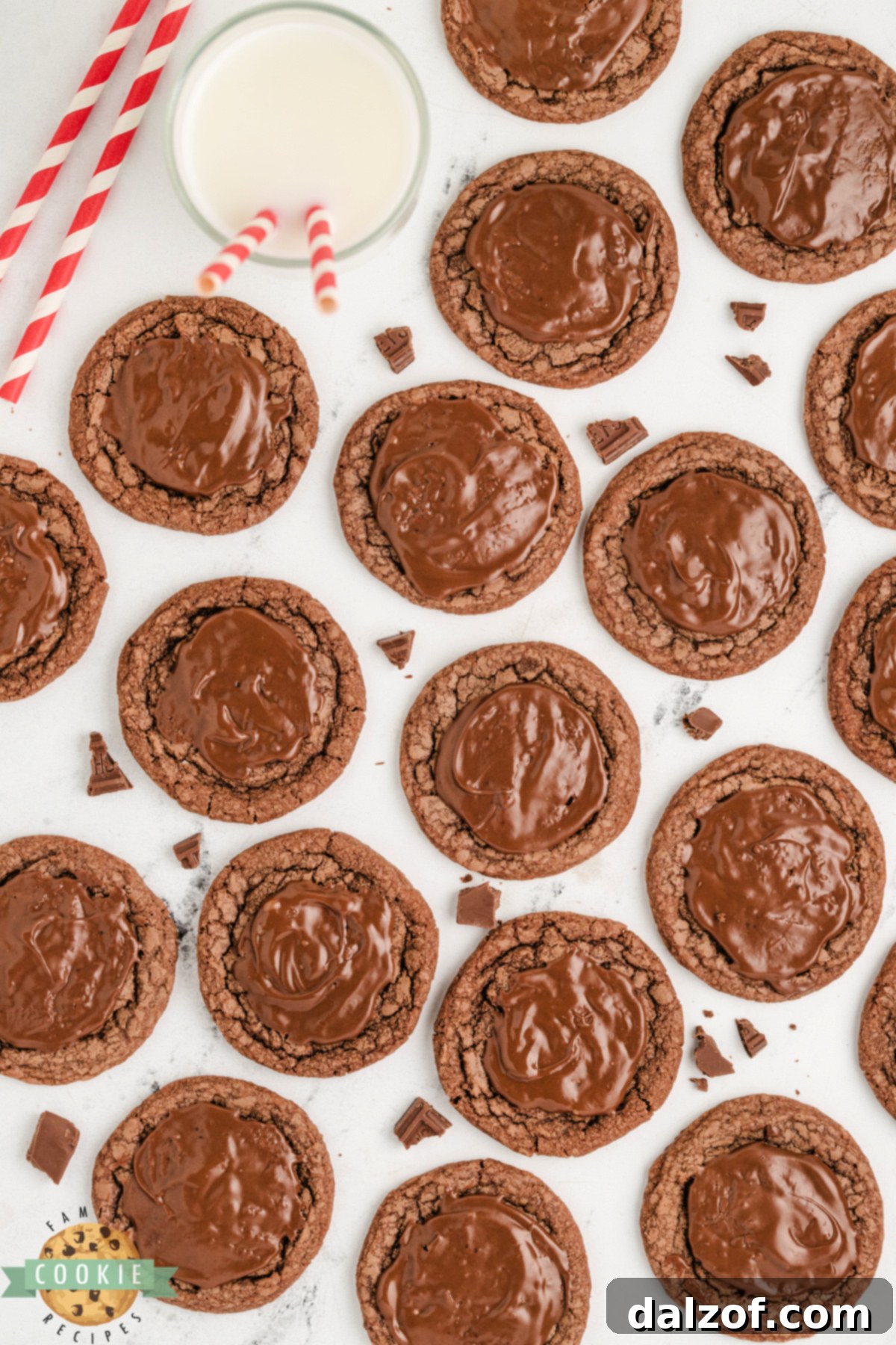These easy Hershey Brownie Cookies are rich, fudgy, and topped with melty chocolate. The perfect brownie cookie recipe using a mix!