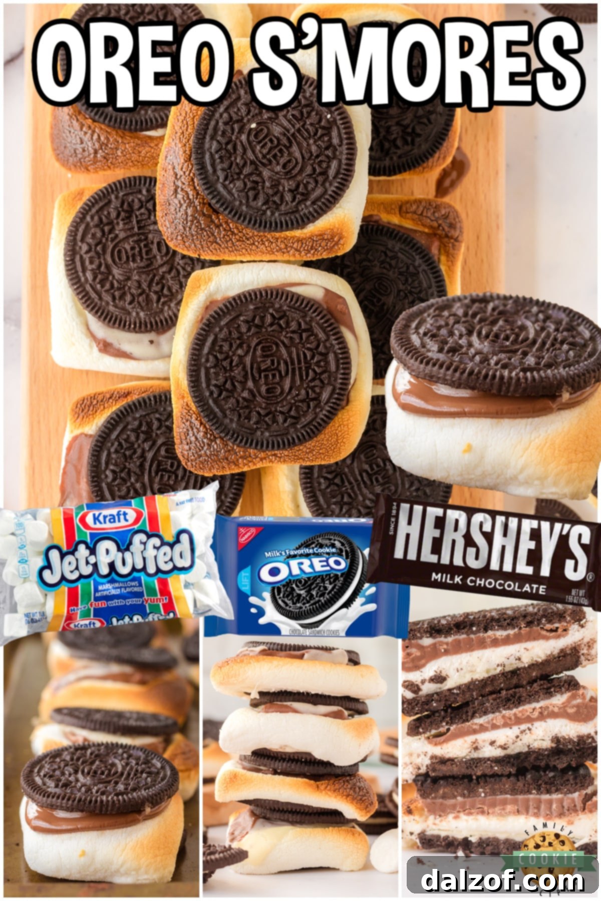 Oreo S'mores are gooey, sweet, crunchy & super chocolatey! These oven baked S'mores are sure to be your new summertime go-to dessert!