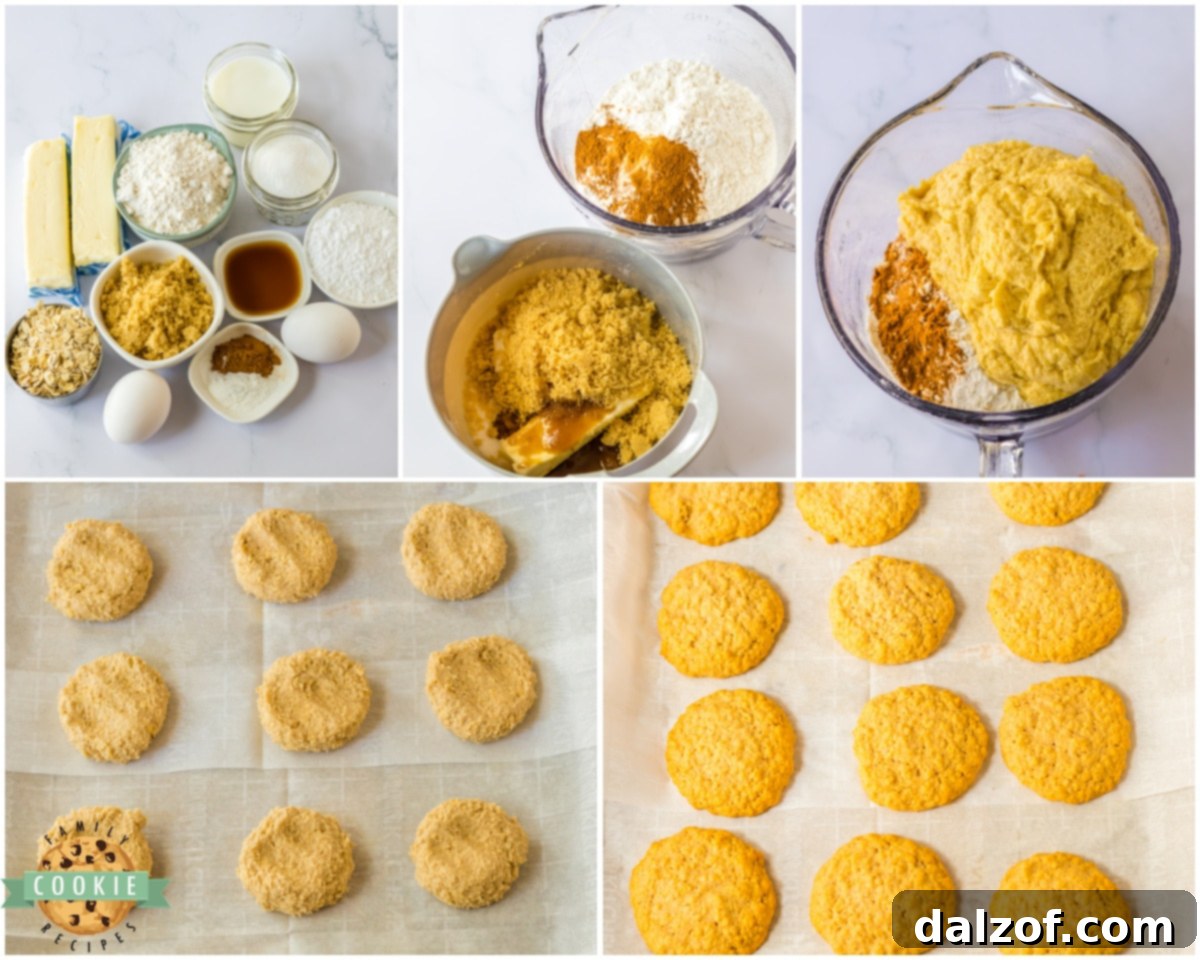 Luscious Frosted Oatmeal Chews 4 Steps for making iced oatmeal cookies