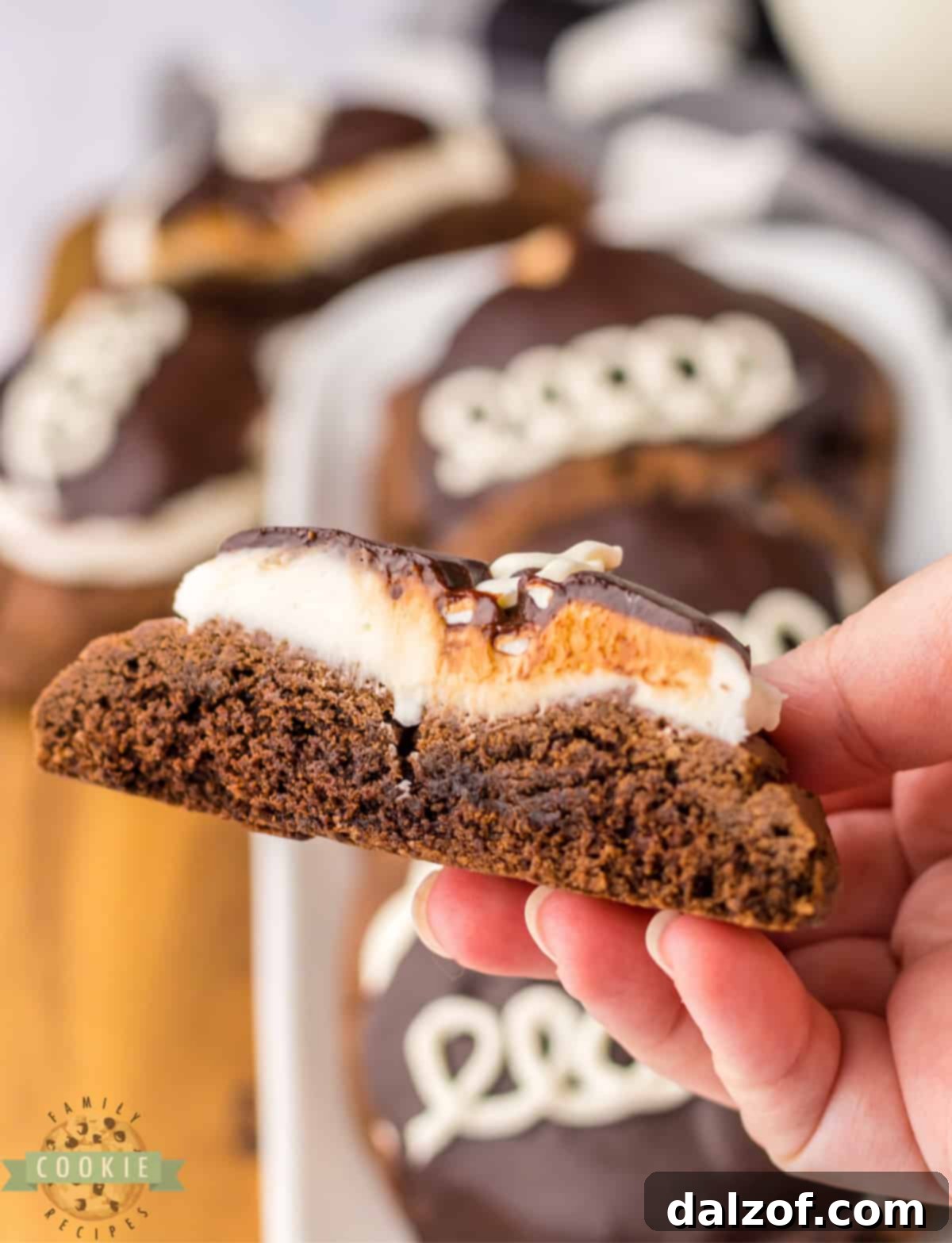 Chocolate cookies with buttercream frosting and chocolate ganache