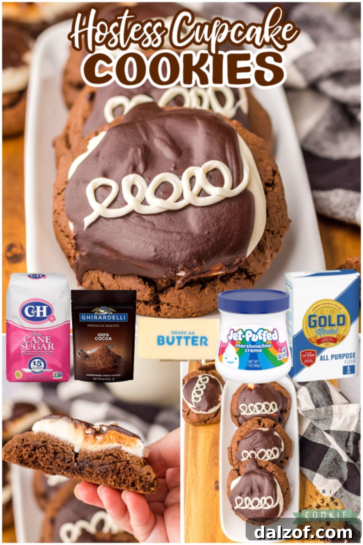 Hostess Cupcake Cookies are a fun twist on the classic chocolate cupcakes with cream filling and chocolate ganache. 