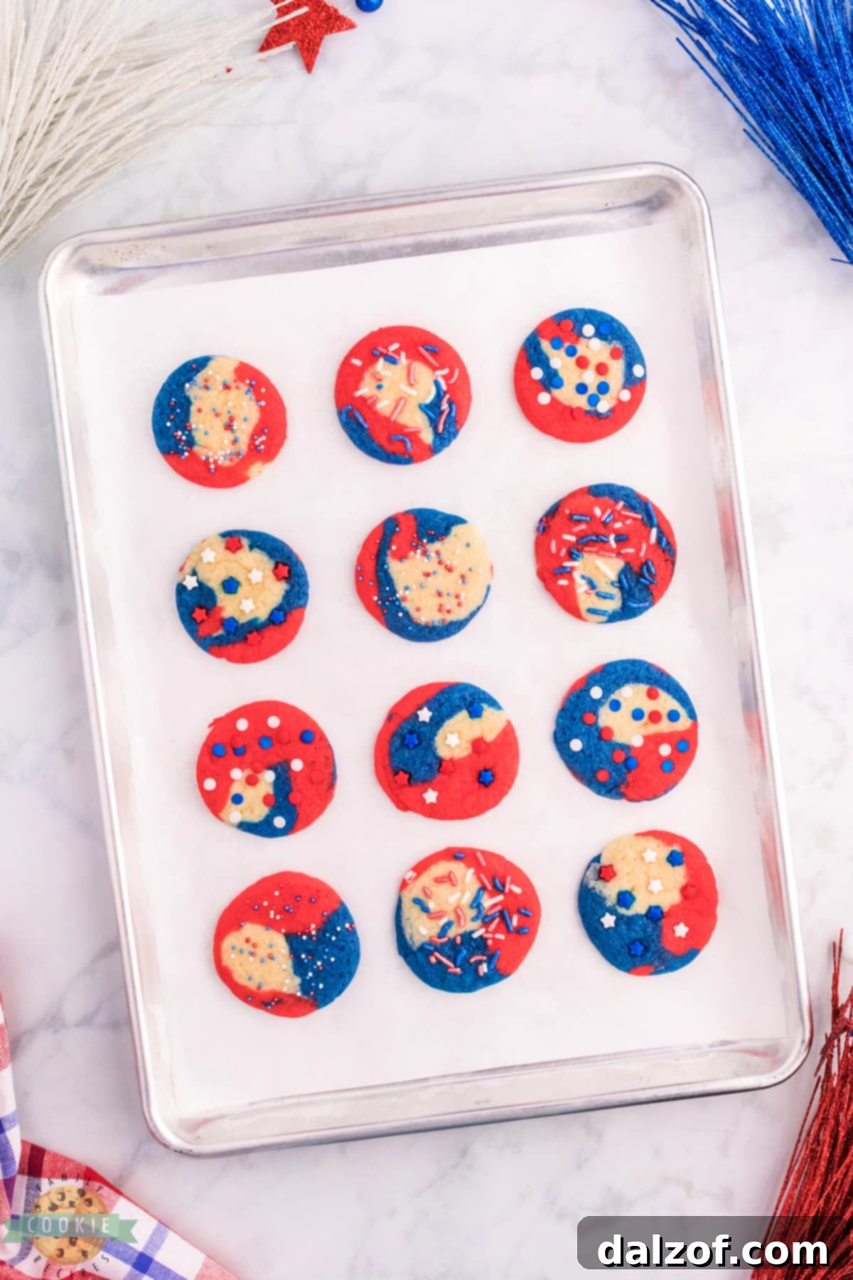 Patriotic Pinwheel Sugar Cookies 3 Red, white and blue sugar cookies