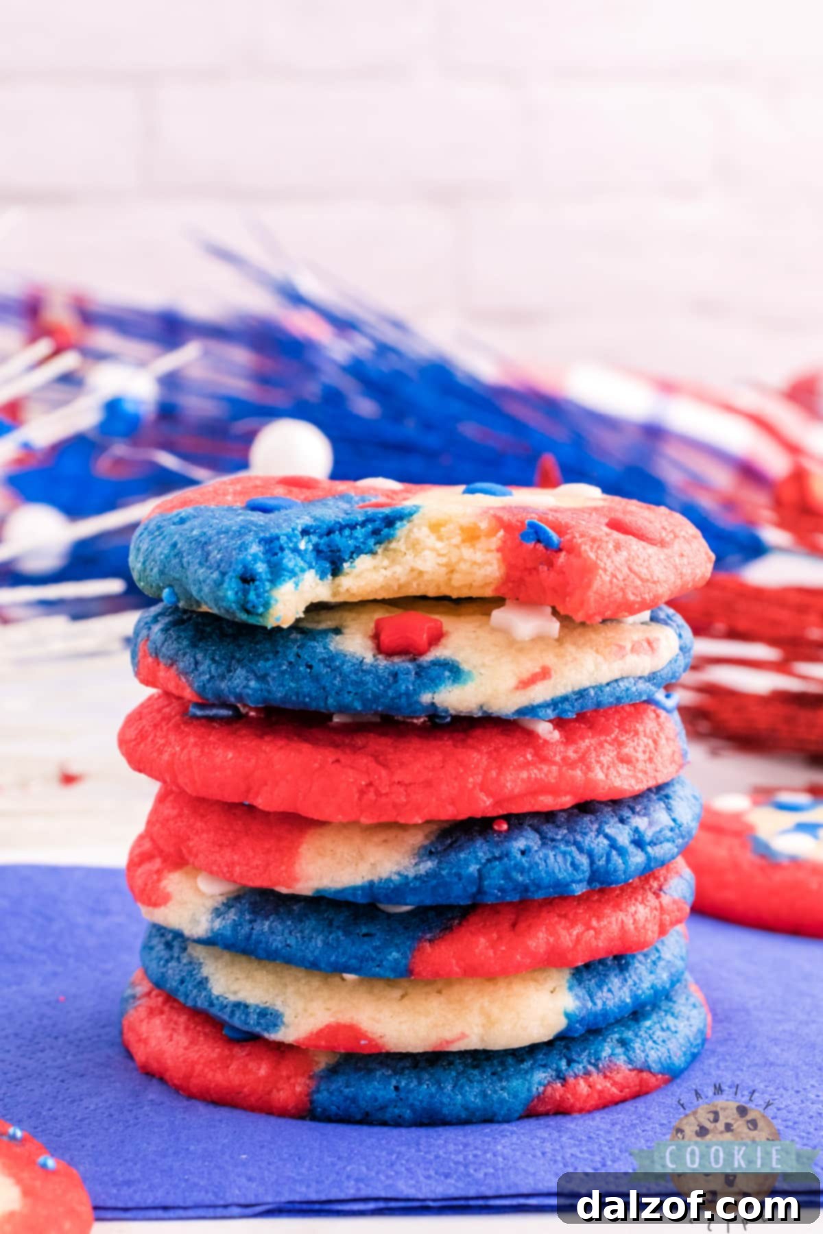 Patriotic Pinwheel Sugar Cookies 4 4th of July cookies