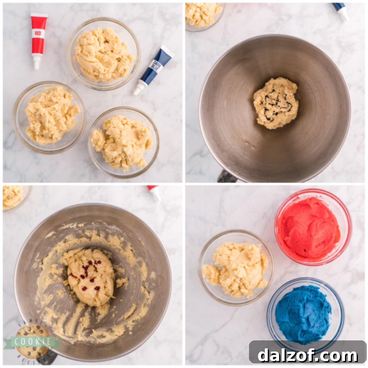 Patriotic Pinwheel Sugar Cookies 6 How to color sugar cookie dough