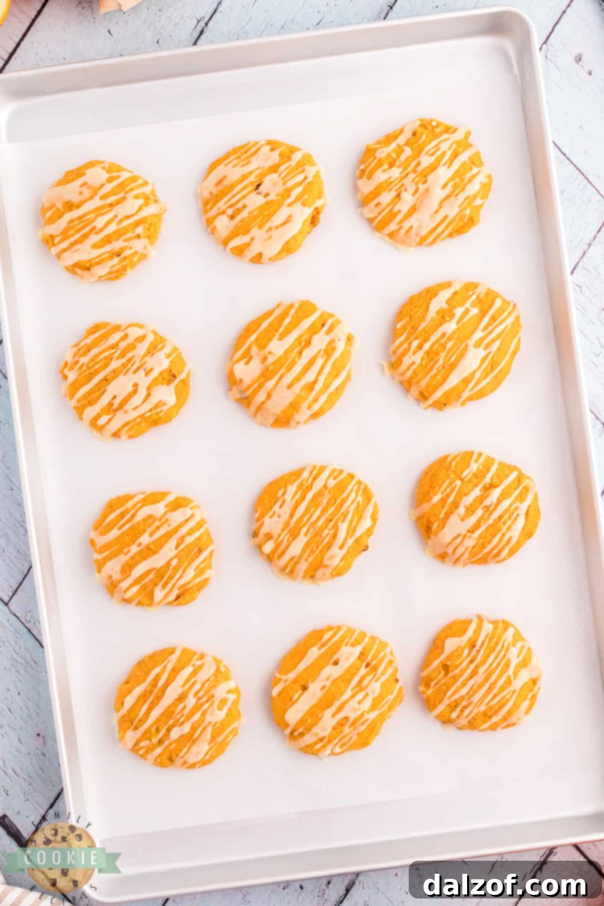 Pumpkin cookie recipe with orange glaze