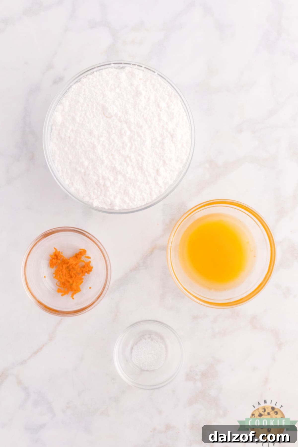 Ingredients in simple orange glaze