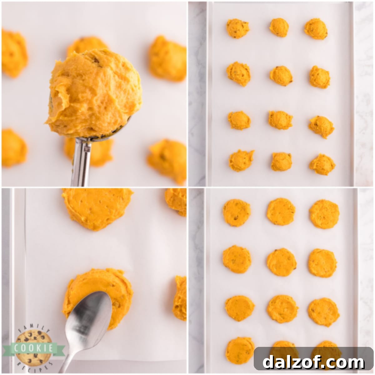 How to scoop and bake pumpkin cookies