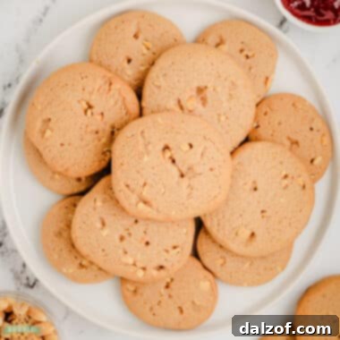 plateful of peanut butter and jelly cookies