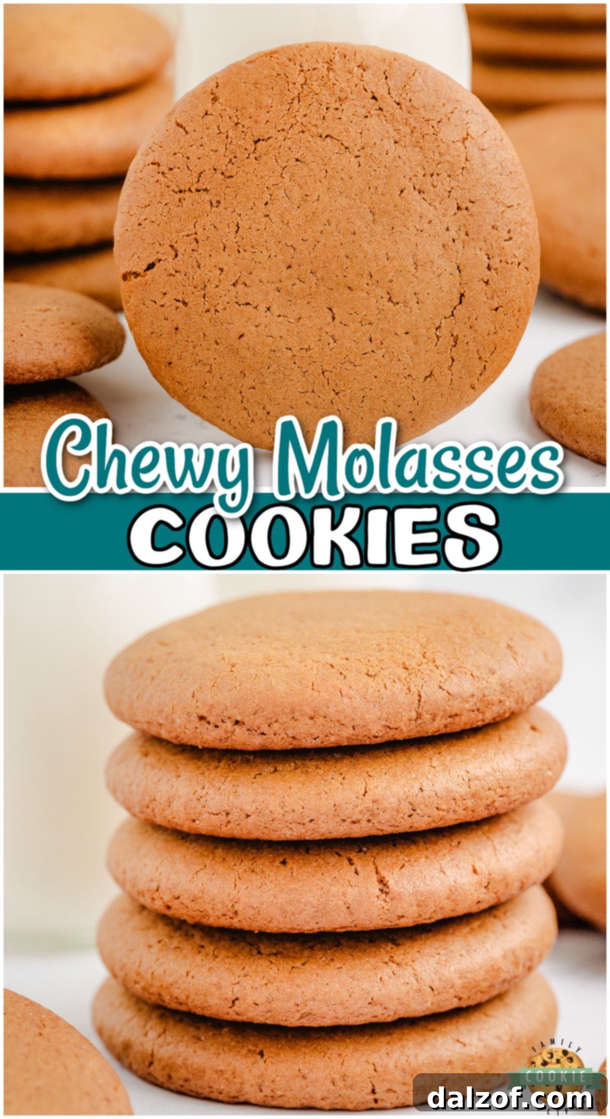 Homemade Molasses Cookies have incredible flavor & a soft, chewy texture! Simple soft molasses cookies let the molasses flavor shine through; everyone loves them!