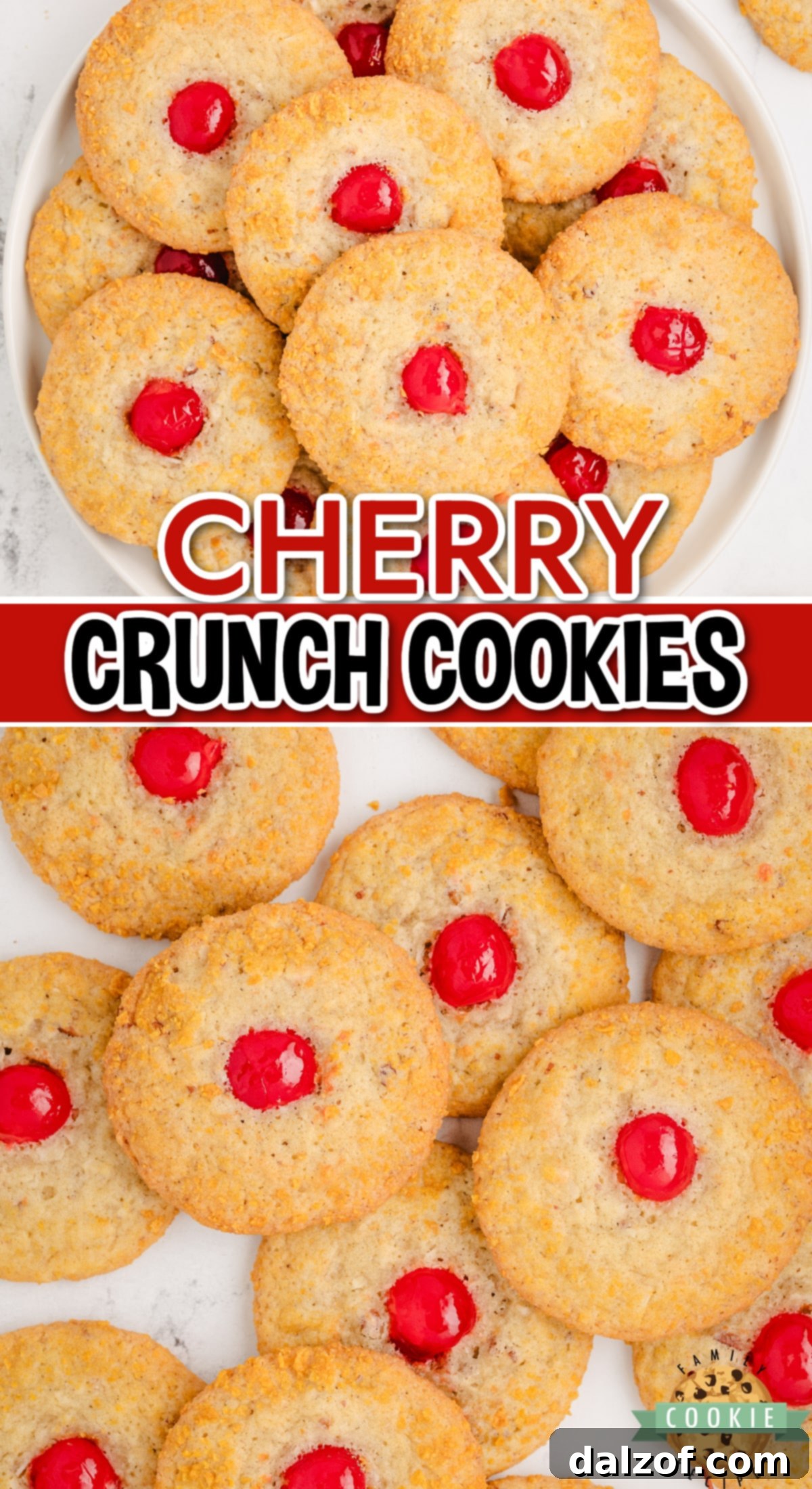 A Pinterest-optimized image of Cherry Crunch Cookies, perfect for sharing, showcasing their tempting appeal.