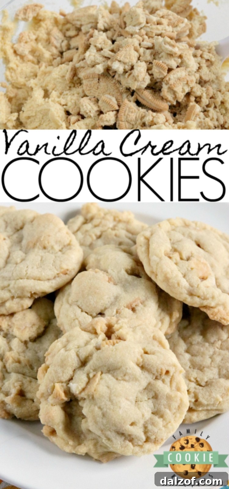 A beautifully arranged plate of freshly baked Vanilla Cream Cookies, highlighting their golden hue and inviting texture.
