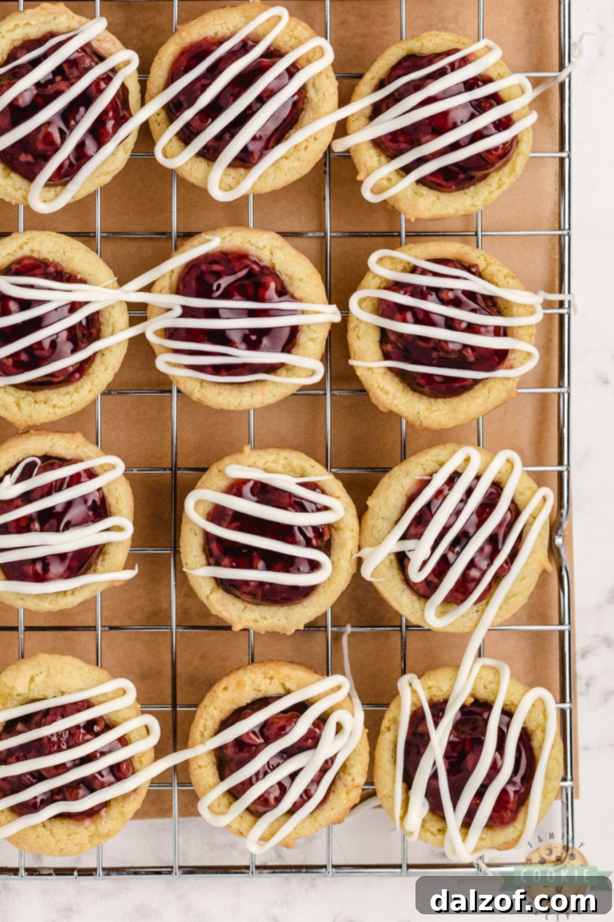 Cookie cups with raspberry pie filling