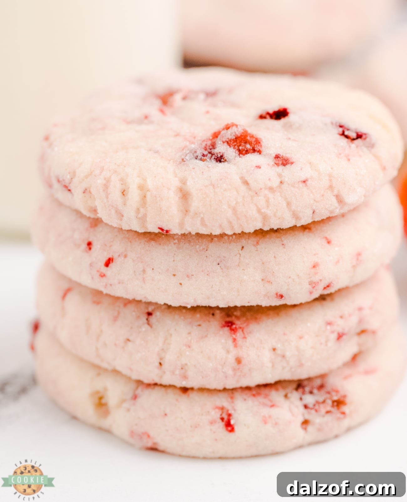 Soft and chewy Strawberry Cream Cheese Sugar Cookies, perfect for spring