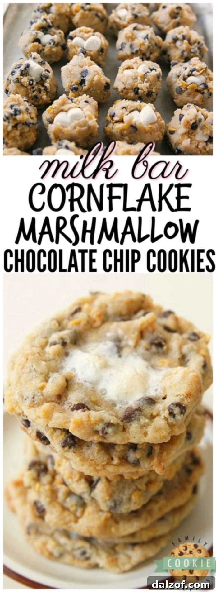 Milk Bar Cornflake Marshmallow Cookies just like the ones served in Momofuku Milk Bar in NYC! My version is even BETTER...and they're easier to make! See my tips and tricks on making these incredible cornflake chocolate chip cookies in your own kitchen.