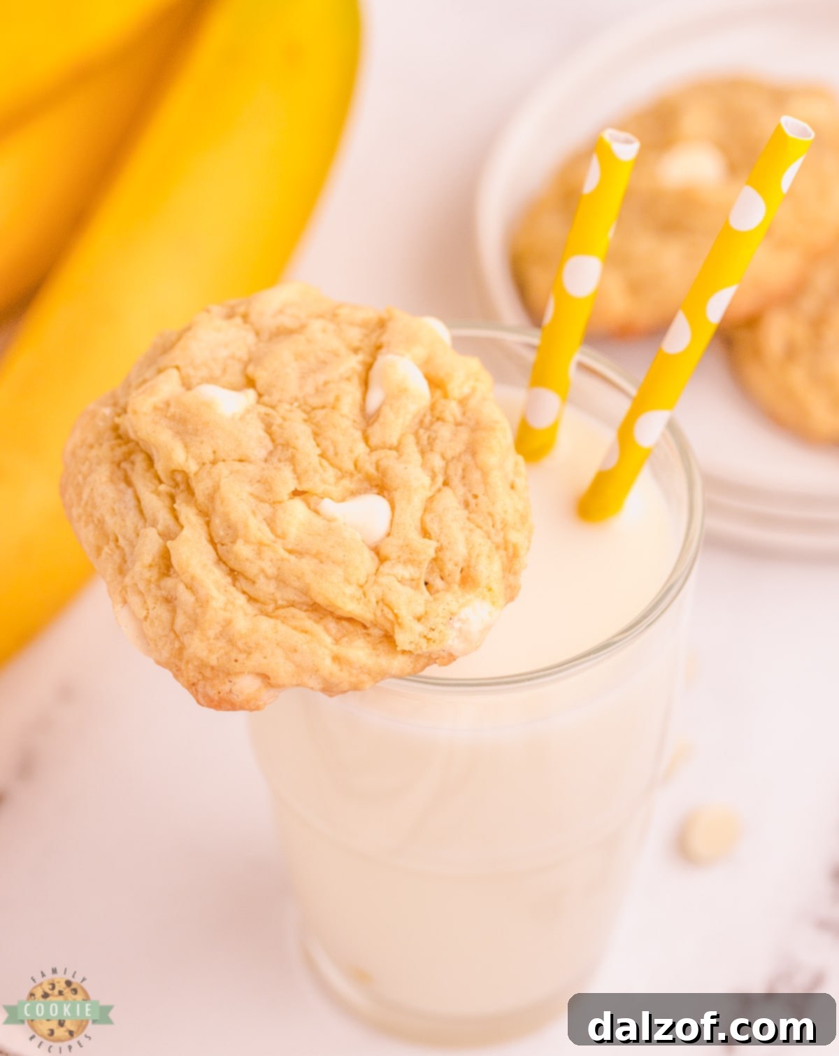 banana cookies with a glass of milk