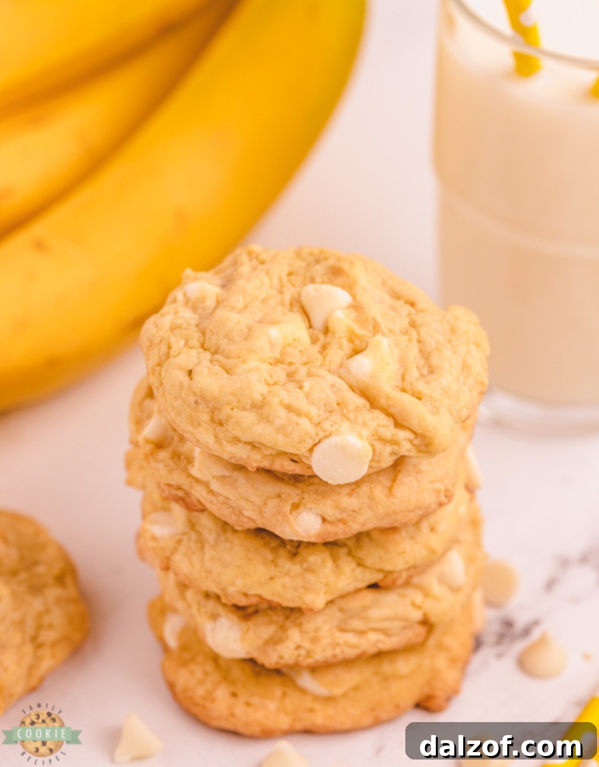 stack of banana pudding cookies