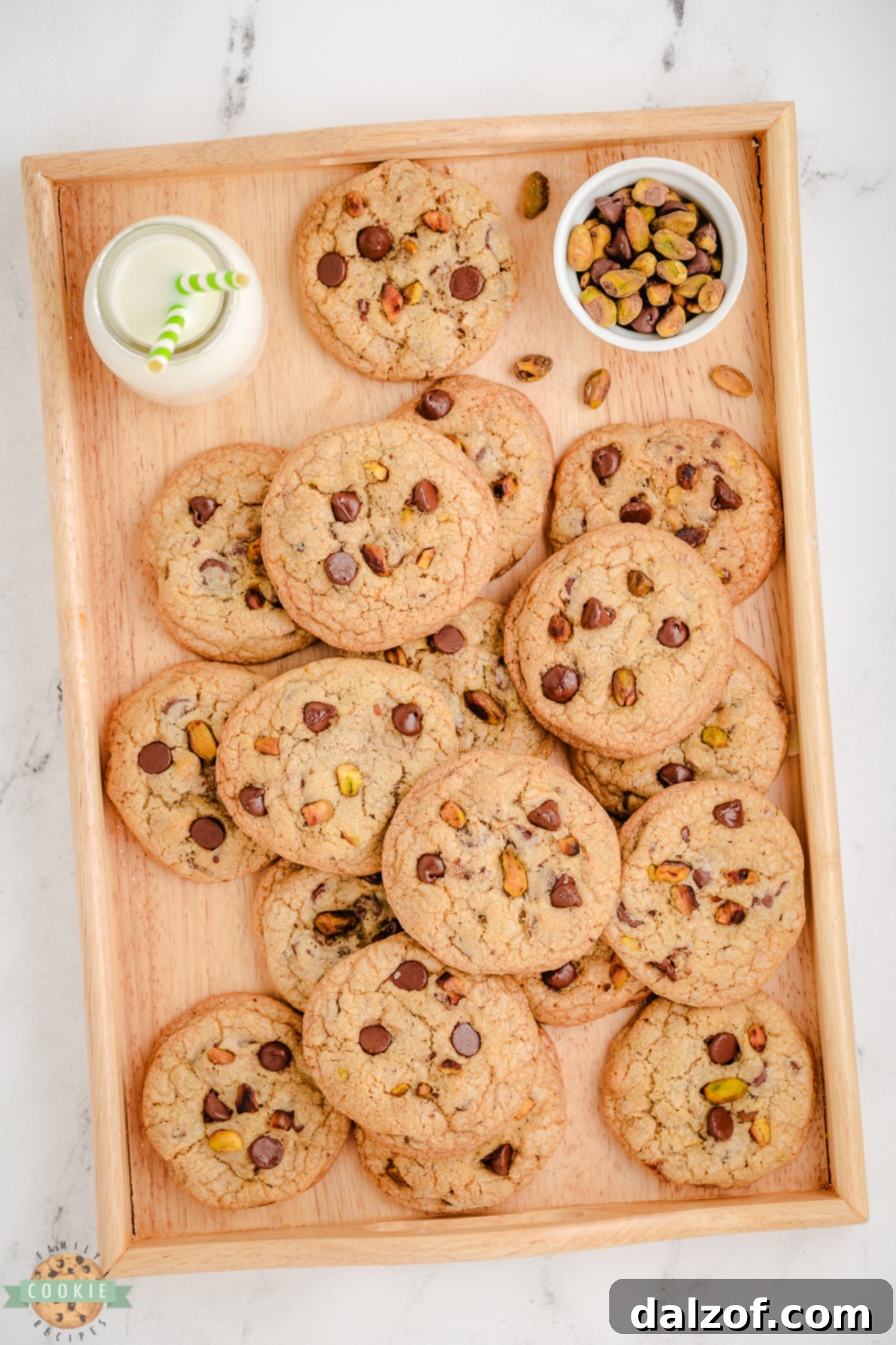 tray of toasted pistachio cookies