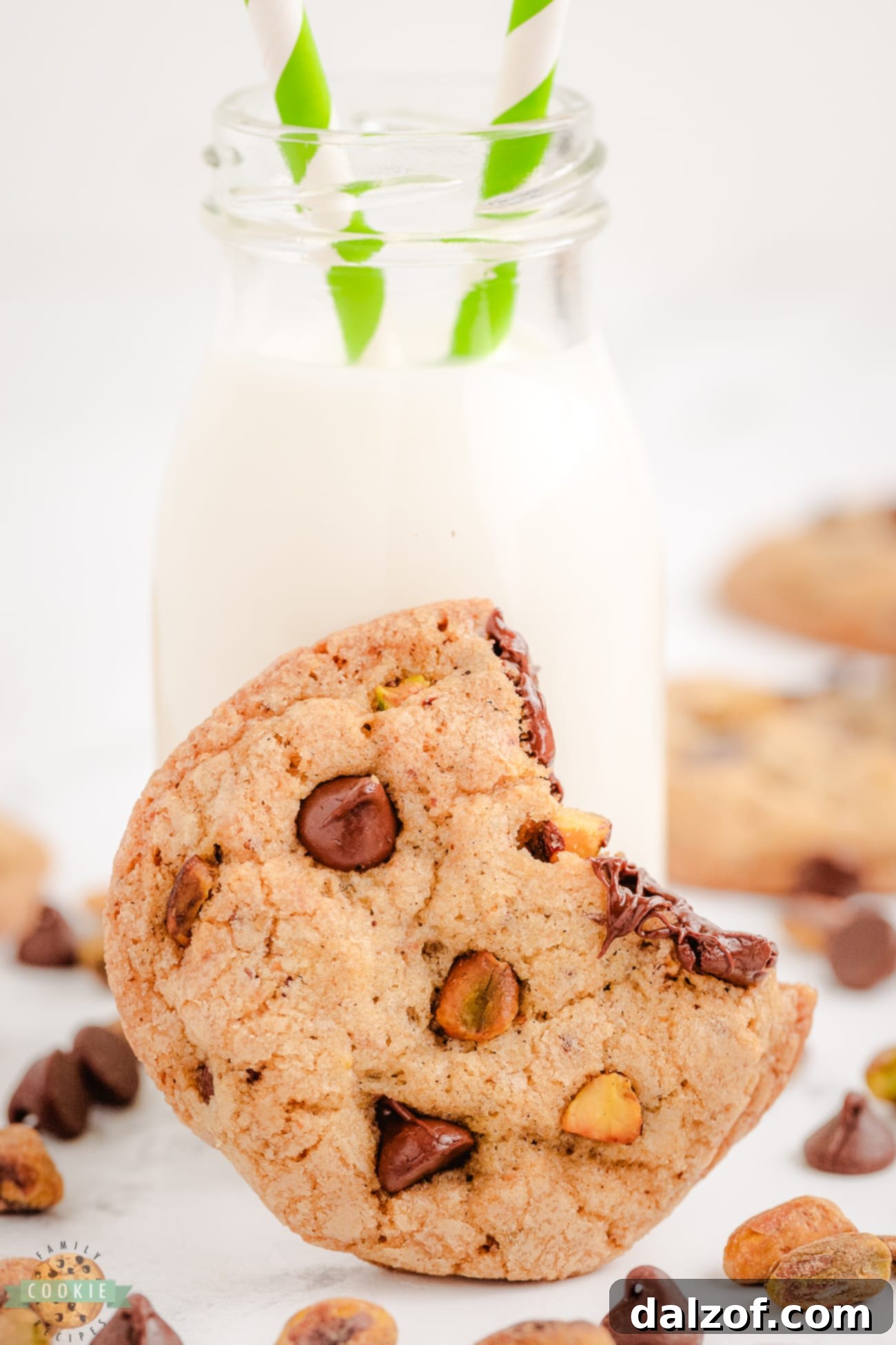toasted pistachio chocolate chip cookies