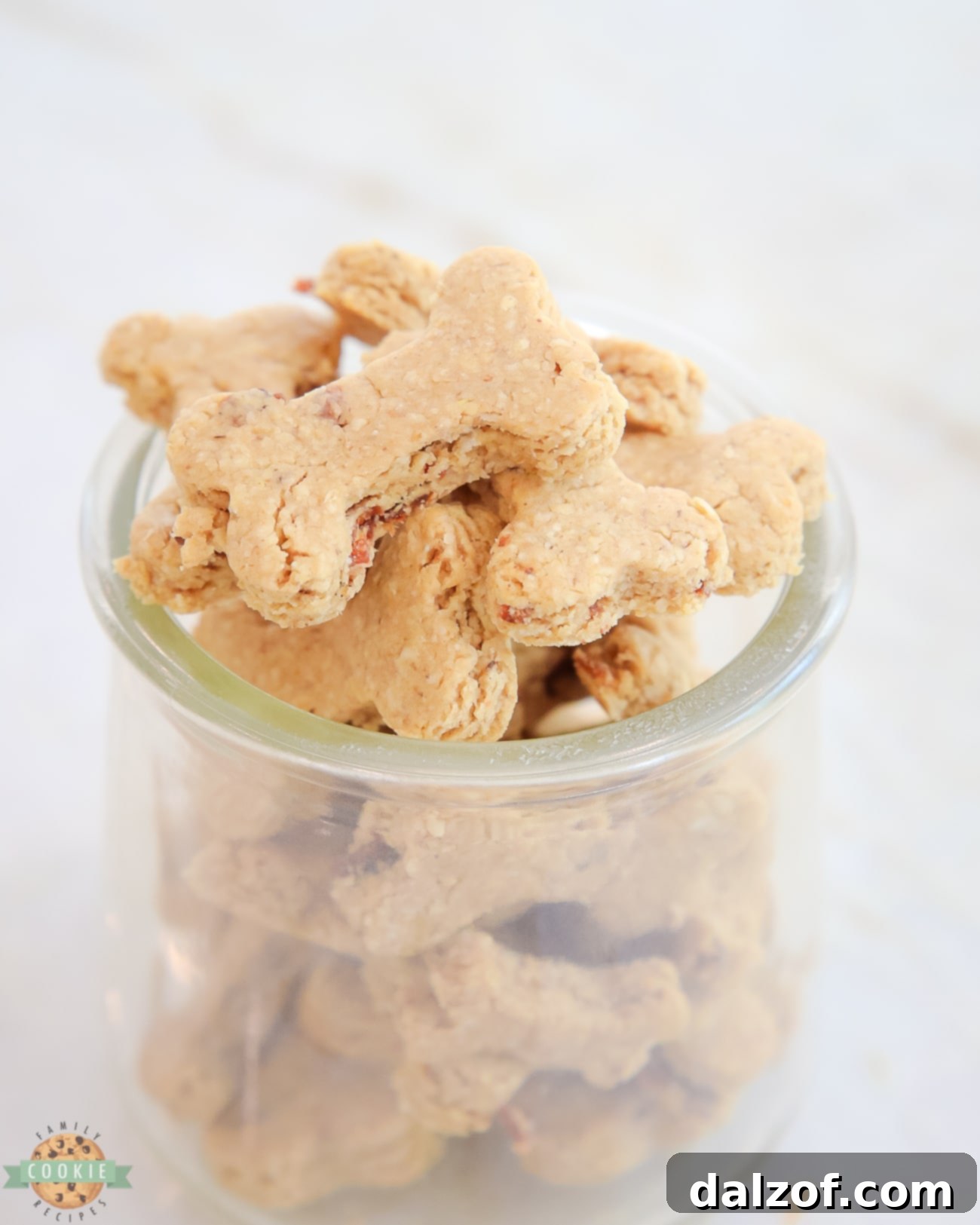 Tail-Wagging Peanut Butter Bacon Treats 5 Jar of homemade bacon dog biscuits