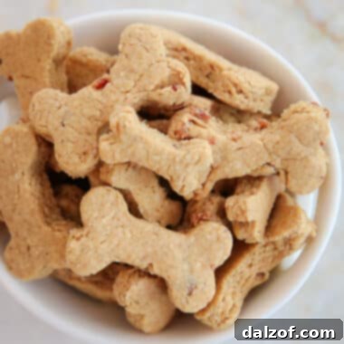 Homemade bacon dog biscuits